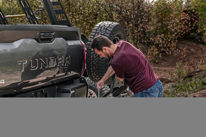 Go Rhino Swing-A-Way Hitch Mounted Tire Carrier (Lic. Plate Lights Not Included) - Textured Black - Image 13