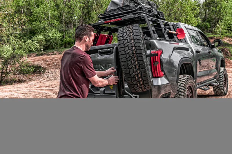 Go Rhino Swing-A-Way Hitch Mounted Tire Carrier (Lic. Plate Lights Not Included) - Textured Black - Image 4