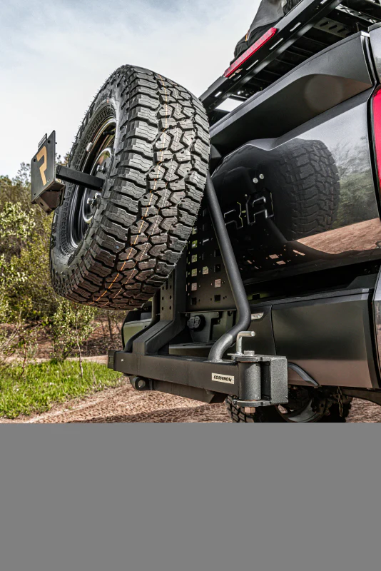 Go Rhino Swing-A-Way Hitch Mounted Tire Carrier (Lic. Plate Lights Not Included) - Textured Black - Image 5