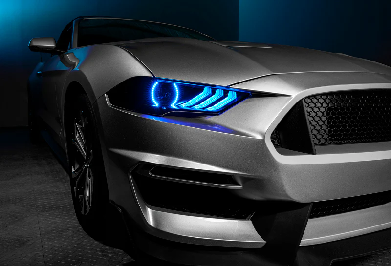 Oracle Lighting 18-23 Ford Mustang Dynamic ColorSHIFT LED Headlights - Black Series - Image 12