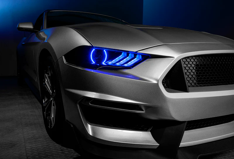 Oracle Lighting 18-23 Ford Mustang Dynamic ColorSHIFT LED Headlights - Black Series - Image 15