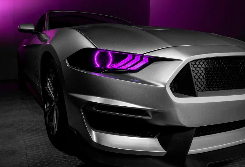 Oracle Lighting 18-23 Ford Mustang Dynamic ColorSHIFT LED Headlights - Black Series - Image 18