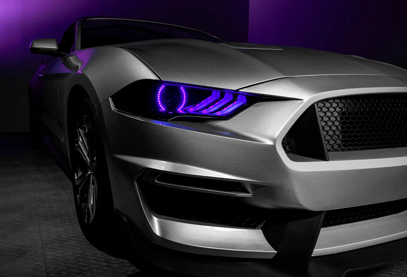 Oracle Lighting 18-23 Ford Mustang Dynamic ColorSHIFT LED Headlights - Black Series - Image 22