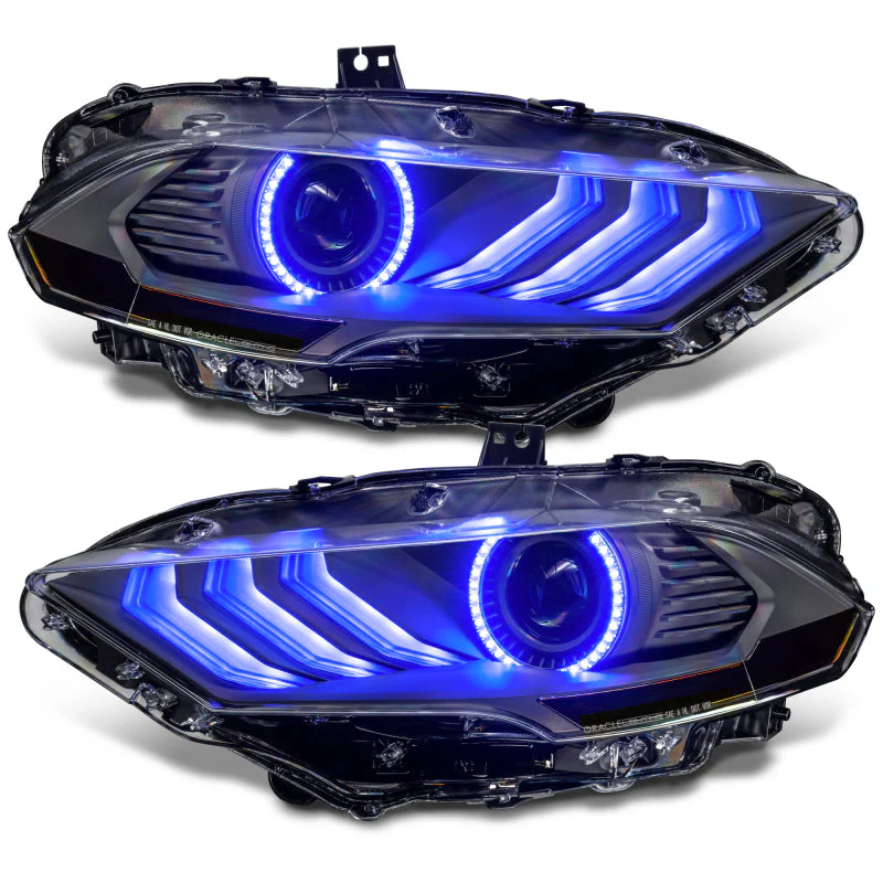 Oracle Lighting 18-23 Ford Mustang Dynamic ColorSHIFT LED Headlights - Black Series - Image 25