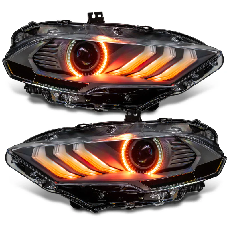 Oracle Lighting 18-23 Ford Mustang Dynamic ColorSHIFT LED Headlights - Black Series - Image 28