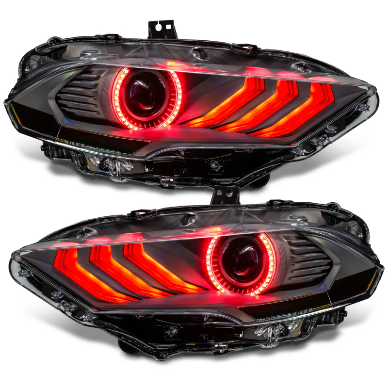 Oracle Lighting 18-23 Ford Mustang Dynamic ColorSHIFT LED Headlights - Black Series - Image 36