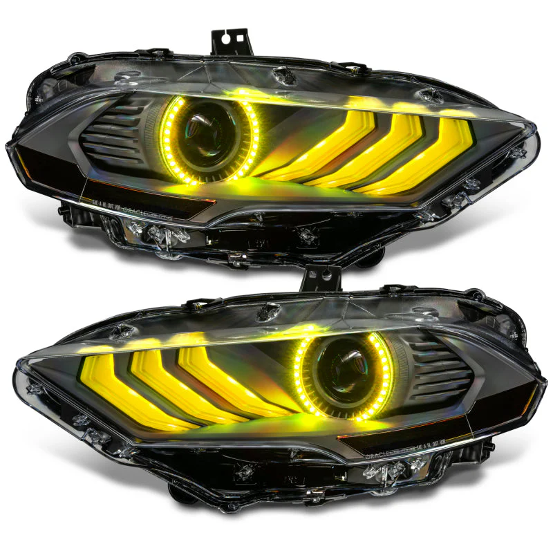 Oracle Lighting 18-23 Ford Mustang Dynamic ColorSHIFT LED Headlights - Black Series - Image 37