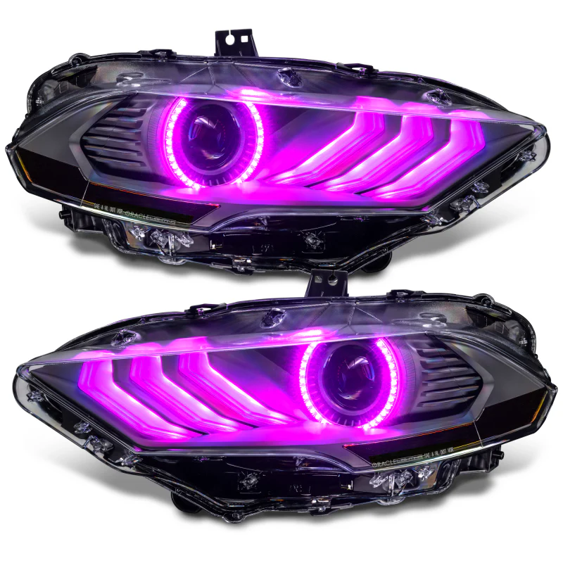 Oracle Lighting 18-23 Ford Mustang Dynamic ColorSHIFT LED Headlights - Black Series - Image 41
