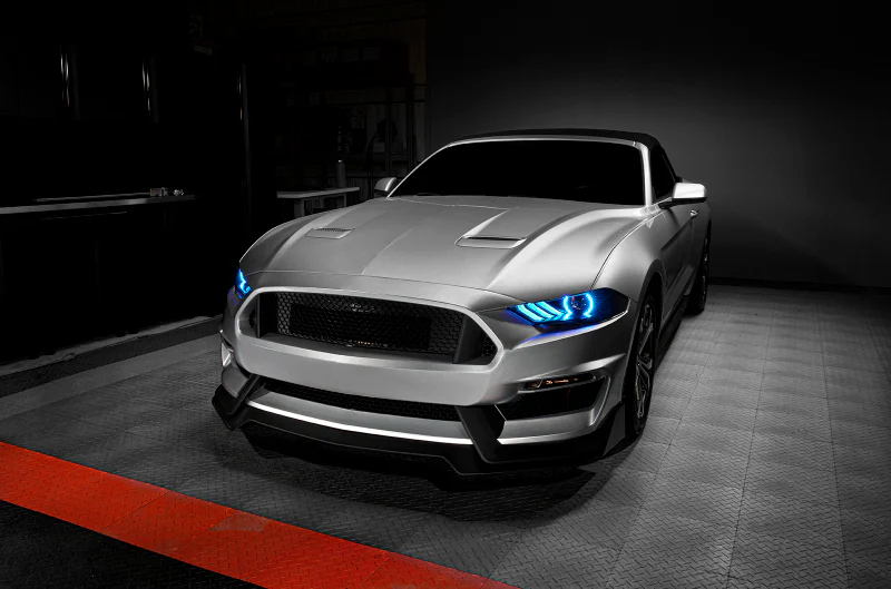 Oracle Lighting 18-23 Ford Mustang Dynamic ColorSHIFT LED Headlights - Black Series - Image 5