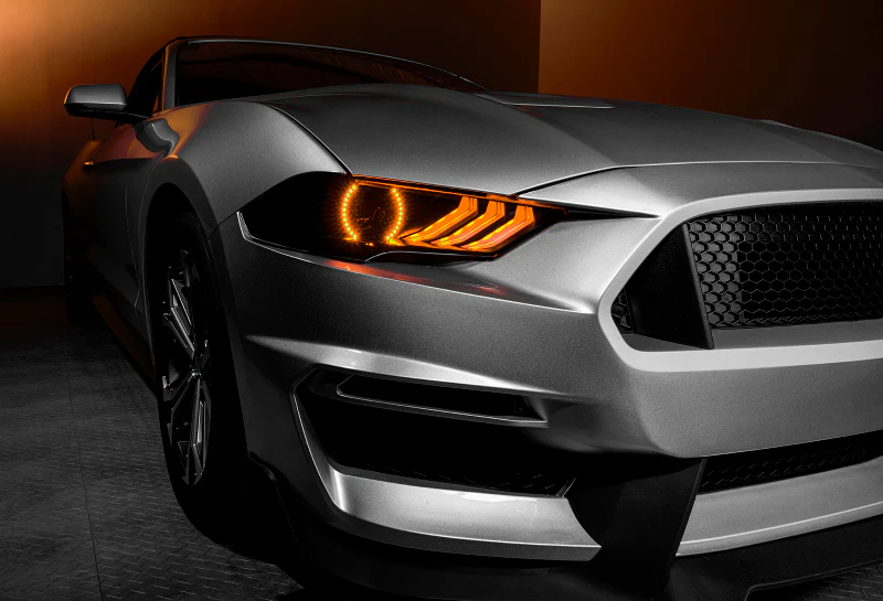 Oracle Lighting 18-23 Ford Mustang Dynamic ColorSHIFT LED Headlights - Black Series - Image 9