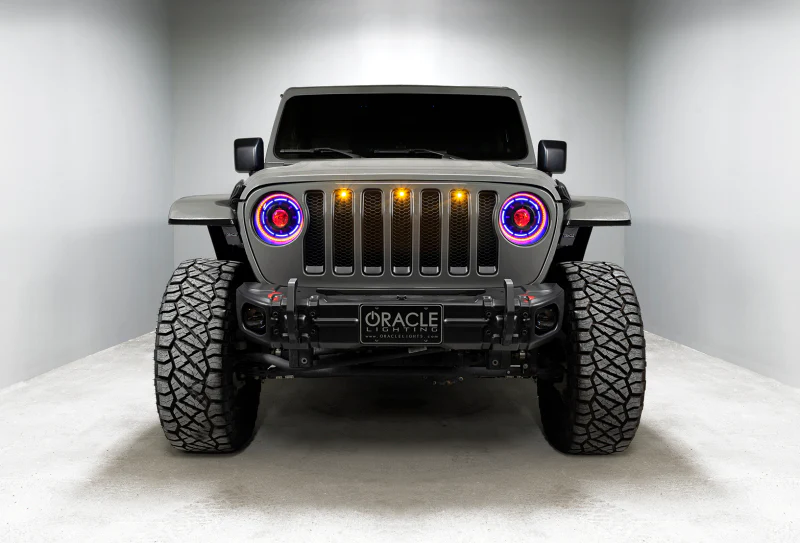 Oracle Pre-Runner Style LED Grille Kit for Jeep Wrangler JL - Amber - Image 4