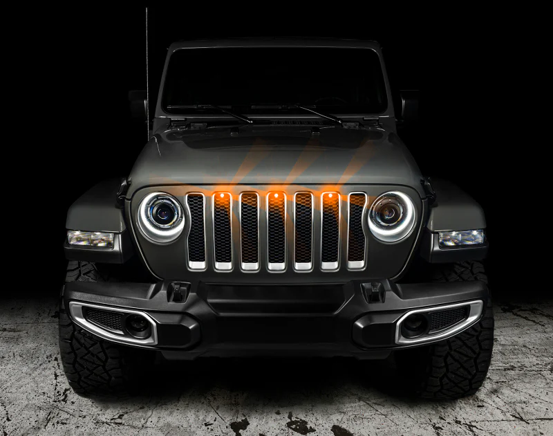 Oracle Pre-Runner Style LED Grille Kit for Jeep Wrangler JL - Amber - Image 6